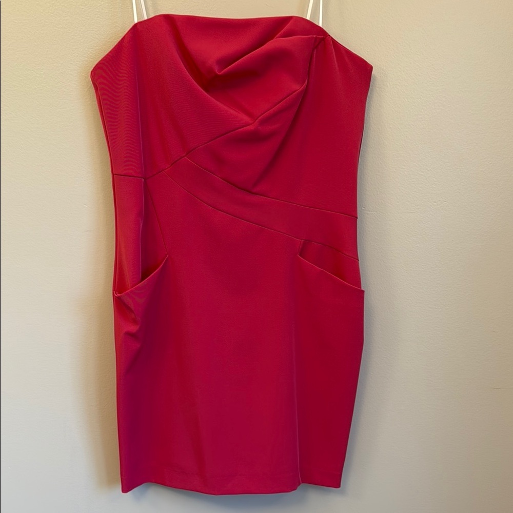 ABS Allen Schwartz Strapless Pink Dress
